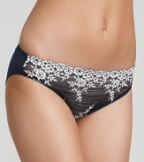 A sheer bikini with delicate floral lace detail all over.