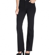 An extra-soft butter wash and slimming black wash make the Sarah stretch boot cut jean a comfortably smart pick from Not Your Daughter's Jeans.