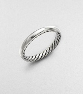 From the Midnight Melange Collection. Smooth sterling silver band with signature twisted cable trim along the inner circumference. Sterling silver Width, about 3mm Imported 