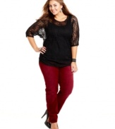 Team the season's latest tops with Hot Kiss' plus size corduroy skinnies!