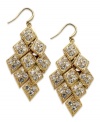 Shake things up with this chandelier earring style from Alfani. Golden discs features pave crystal accents for added shine. Crafted in gold tone mixed metal. Approximate drop: 2 inches.