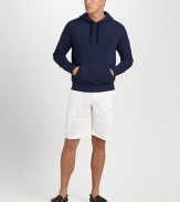 Designed for an authentic look in crisp cotton poplin with plenty of pockets.Zip fly and button closureAngled hip pocketsCargo pockets on legsBack cargo pocketsInseam, about 11CottonMachine washImported
