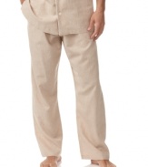 A luxurious linen-cotton blend lends a cool and comfortable fit to this essential pajama pant.