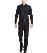 THE LOOKSlim fit silhouetteShirt collarFront button closure Long button cuff sleeves Shirttail hemBack yoke and seam detailsTHE MATERIALCottonCARE & ORIGINMachine washMade in Italy