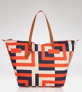 Loquita emboldens the linen tote, splashing it with an all-over print. Whether as a beach bag or city sidekick, it's the perfect choice for the on-the-go girl.