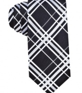 Pops of plaid give you premier style with this silk tie from Ben Sherman.
