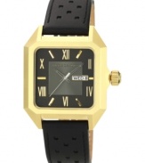 This Vince Camuto watch lets your look stand out with golden touches.