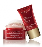 Age-repairing. Helps restore youthful-looking vitality by visibly reducing the appearance age spots, deep lines and wrinkles. Set includes:Full-Size Super Restorative Night WearTravel-Size Super Restorative Day Cream