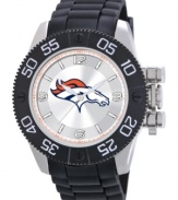 Root for your team 24/7 with this sporty watch from Game Time. Features a Denver Broncos logo at the dial.