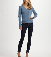 EXCLUSIVELY AT SAKS. A classic design in luxurious cashmere. V-neckLong sleevesPull-on styleAbout 23 from shoulder to hemCashmereDry cleanImported Model shown is 5'10½ (179cm) wearing US size small. 