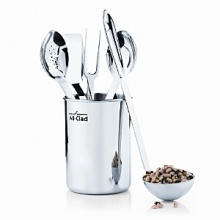 No one does stainless like All Clad. These professional-quality cooks tools are designed for a lifetime of use. All are gleaming solid 18/10 stainless steel so theyll look and perform beautifully. Set atop your counter in their handsome display caddy, they make a statement that says the chef is in. Sorry, gift wrap not available. No one does stainless like All Clad. These professional-quality cooks tools are designed for a lifetime of use. All are gleaming solid 18/10 stainless steel so theyll look and perform beautifully. Set atop your counter in their handsome display caddy, they make a statement that says the chef is in. Sorry, gift wrap not available.
