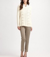 EXCLUSIVELY AT SAKS. A soft, chunky knit that offers simple-yet-sophisticated style.Round collarLong sleevesAbout 27 from shoulder at hem76% cotton/24% nylonHand washMade in Italy Model shown is 5'10½ (179cm) wearing US size Small. 