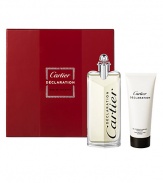 Declaration is to say the things that matter. A fragrance of unique charm that plays on the contrast between two strong elements: spices and woods.  Gift set includes: 3.3 oz. Eau de Toilette Spray and 3.3 oz. All Over Shampoo.