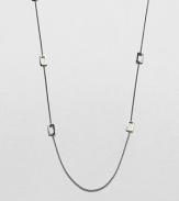 From the Notte Collection. Modern 18k gold and blackened sterling silver rectangular stations on a delicate link chain. 18k goldBlackened sterling silverLength, about 44Lobster clasp closureImported 