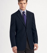 The essential blazer with soft and fluid tailoring and a micro-basket weave design in 100% wool. Two button silhouette with notch lapel Two besom pockets at waist Three inside pockets Two-button front Side vents Fully lined About 30 from shoulder to hem Dry clean Made in Italy Please note: Alterations are available at all Saks Fifth Avenue stores. Click on our Customer Service link above for Alterations and Product Care details.