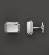 These classic sterling silver cuff links from Dolan & Bullock feature engravable space and a subtle pattern. From the Sterling Silver Engravables Collection.