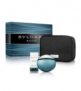 For the man on-the-go Bulgari introduces the AQVA Pour Homme Pouch Set. Set includes: Eau de toilette spray, 3.4 oz.; shampoo & shower gel, 2.5 oz. and a stylish toiletry case. Made in Italy. 