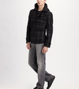 The standard against all other jeans will be measured in grey-washed, ring-spun denim defined by a soft feel and hand-sanding detail that adds a coveted worn-in look. Five-pocket style Straight legs Sits higher on the waist Signature stitching on back pockets Inseam, about 33 98% cotton/2% spandex; machine wash Made in USA 