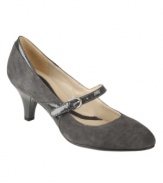 Mary Janes are a la mode this season, and Naturalizer's pointed-toe Driven pumps are no exception! The low heel makes them wearable and comfortable, while an adjustable buckle closure on the vamp adds support. Available in black, gray, taupe and red.