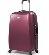 All the best travel tech, all packed into one piece. The Samsonite Crusair carry-on upright features a hard-shell design that combines the strength of ABS with the lightness of polycarbonate, plus a 360-degree spinner wheel system, to usher in a new age of durability and mobility for today's elite traveler. 10-year warranty.