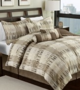 Modern block. Add an air of chic style to your space with this jacquard woven Skyscraper comforter set, showcasing a contemporary design in soft, neutral tones.