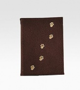 Handcrafted of French goatskin with a golden trail of paw prints, this small booklet is an ideal keepsake of four-legged memories. Holds 20 4X 6 photos Made in USA