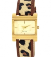 Add a little creature comfort to your day with this animal print watch from Nine West.