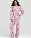 The classic pajama set gets a girlish twist with pretty floral paisley print.