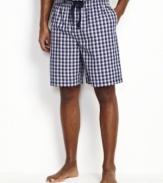 Stay cool this season in a pair of lively plaid pajama shorts from Nautica.