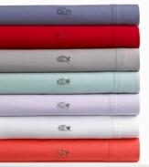 Ultimately soft in brushed cotton twill, these Lacoste pillowcases are the perfect blend of sporty style and laid-back comfort. Each pillowcase features a color-coordinating signature Lacoste croc logo and double-row hemstitch detail.