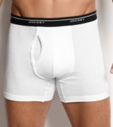 3 pack boxer briefs by Jockey is tailored fit designed and made from 100% cotton for breathability.