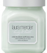Laura Mercier Crème de Pistache Soufflé Body Crème is an ultra-whipped scented body crème that provides luxurious all-day moisture protection without being too heavy or greasy. Vitamins A, C and E are powerful antioxidants that smooth and protect the skin, while Pistachio Butter moisturizes the skin. Crème de Pistache is a decadent blend of gourmande ingredients inspired by the nutty aromas of pistachio desserts.