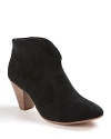 Short and sweet. STEVEN BY STEVE MADDEN's suede ankle booties are pared-down Western-inspired perfection.