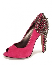 Make an unforgettable impression, coming or going, in these suede-covered, spike-heeled, notice-me platform pumps. By Sam Edelman.