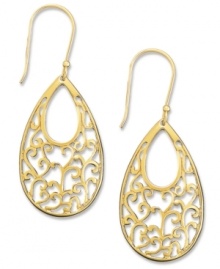 Shapely earrings make an elegant addition to your collection. Giani Bernini's timeless style features a scrolling design in 24k gold over sterling silver. Approximate drop: 1-1/2 inches.