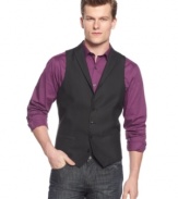 Distinguish your look. This dapper vest from Alfani dials up your dress wardrobe.