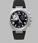 From the Convoy Collection. A high-performance chronograph with split timing and a tachymeter scale in a stainless steel case with a rugged rubber strap.