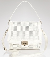 Take your accessories arsenal in a ladylike direction with Cole Haan's poised shoulder bag. In perforated leather, this bag is a match for midi skirts, pumps and pearls.
