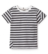 Pearls & Popcorn Infant Boys' Striped Patch Tee - Size 12-36 Months