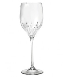 In a collaboration worthy of Wallis and Edward, renowned bridal designer Vera Wang and Wedgwood have created Duchesse stemware. Featuring tapering round bowls and a blazing starburst cut that contrasts delicately with the textures of the matching dinnerware, Duchesse wine glasses sit on a flared pedestal. Wine glass shown left. In a collaboration worthy of Wallis and Edward, renowned bridal designer Vera Wang and Wedgwood have created Duchesse stemware. Featuring tapering round bowls and a blazing starburst cut that contrasts delicately with the textures of the matching dinnerware, Duchesse wine glasses sit on a flared pedestal. Wine glass shown left.