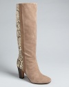 Suede from the front, snake-embossed from the back, these Rosegold boots channel '70s style in a right-now silhouette.