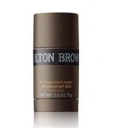 Fresh, dry, protected and comfortable: enjoy triple benefits of our anti-perspirant stick. Our potent anti-perspirant active helps keep you dry. The andiroba tree oil helps to condition your skin. The aromatic coriander, cumin, bergamot, ginger, oakmoss and patchouli essential oils keep you feeling fresh whatever happens. 2.6 oz. 