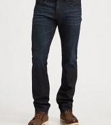 An instant favorite that never goes out of style, cut from premium cotton with a straight-leg and a gently faded finish.Five-pocket styleInseam, about 3498% cotton/2% polyurethaneMachine washMade in USA