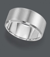 Stately design that makes a bold statement. Men's ring by Triton features a polished stainless steel comfort fit band (10 mm). Sizes 8-15.