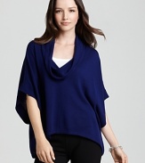 A trend-right boxy shape and flattering cowl neckline make this Eileen Fisher wool top effortlessly chic.