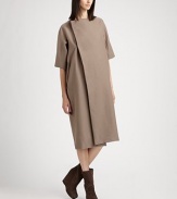Architectural and modern, rendered in wonderfully warm melton wool.Asymmetrical concealed button closureElbow length sleevesPanel constructionCotton/silk liningAbout 41½ from shoulder to hem80% wool/20% nylonDry cleanMade in Italy of imported fabricModel shown is 5'11 (180cm) wearing US size 4. 