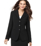 Suit up in style with Jones New York's triple button petite blazer and a pair of matching pants.