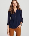 It's all in the refined details with this versatile Soft Joie top, featuring a button placket and intricate pintucking.