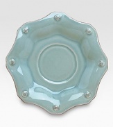 A beautiful stoneware saucer is crafted in Portugal with elegant curves to bring irresistibly romantic European charm to a dinner or party. From the Berry & Thread CollectionCeramic stoneware7 diam.Dishwasher- & microwave-safeImported