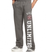 Get cozy in style with these warm fleece pants by Ecko Unltd.